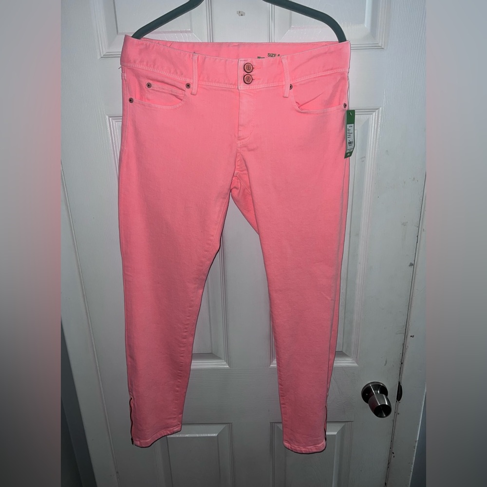 Lilly Pulitzer Worth Skinny Mini Zip Bright Coral Size 6 NWT